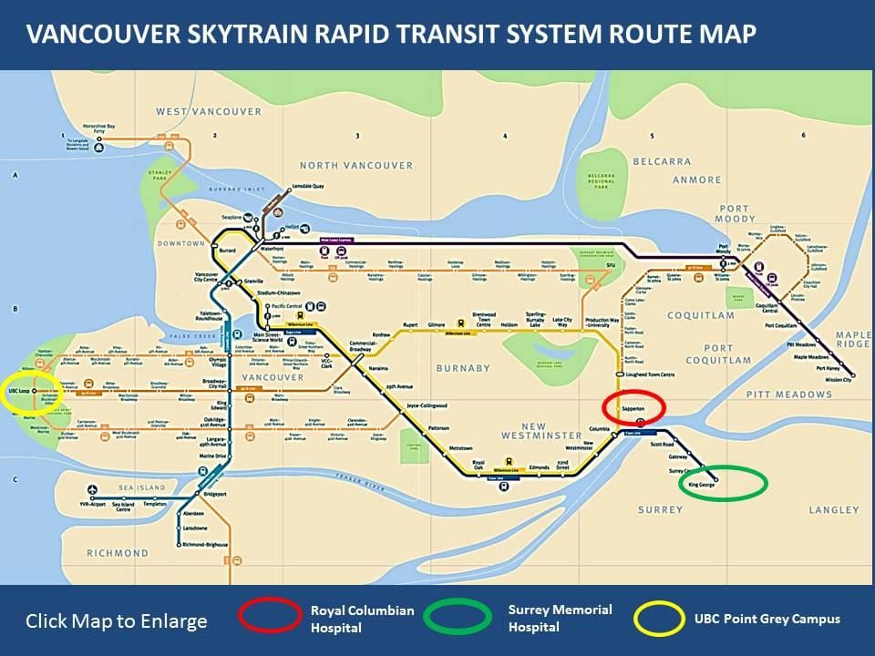 মানচিত্র skytrain ম্যাপেল সেতুবন্ধ ভ্যাঙ্কুভার থেকে