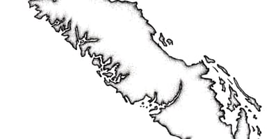 মানচিত্র ভ্যাঙ্কুভার দ্বীপ সীমারেখা