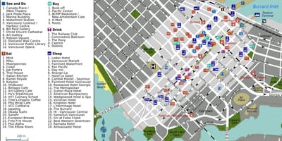 Yaletown ভ্যাঙ্কুভার মানচিত্র